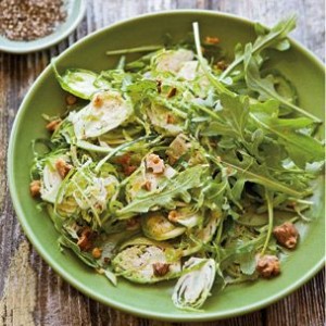 Brussels Sprout and Arugula Salad with Walnuts