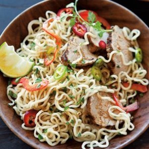 Noodle Salad with Pork and Asian Lime Vinaigrette