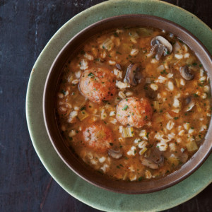Barley-Leek Soup with Chicken Meatballs