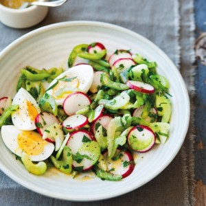 Celery & Herb Salad with Hard-Boiled Eggs & Anchovy Vinaigrette