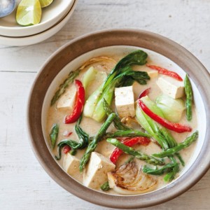 Thai Green Curry with Tofu, Asparagus & Baby Bok Choy