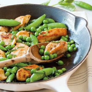 Sautéed Chicken Tenders with Peas and Mint