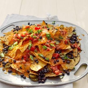 Grilled Nachos with Black Beans
