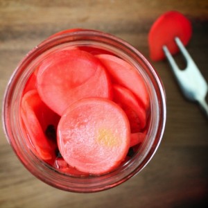 Perfectly Pink Quick Pickled Radishes