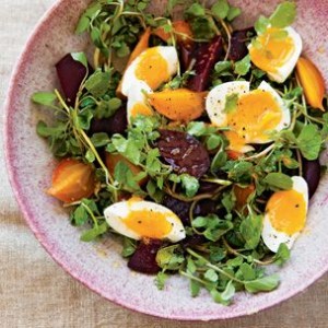 Beet and Watercress Salad with Farm Eggs