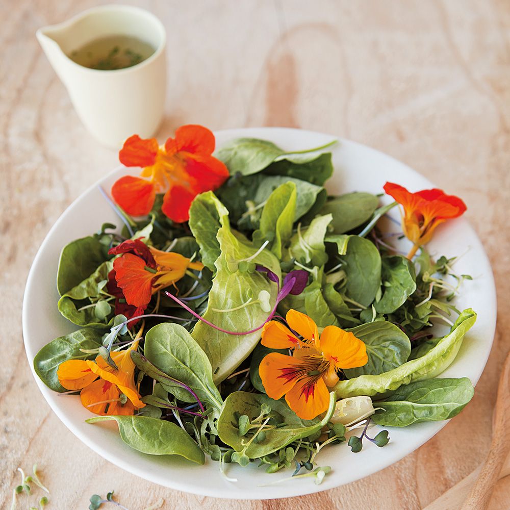 Spring Greens and Flowers Salad