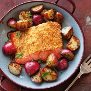 Mustard-Crusted Salmon with Red Potatoes