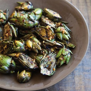 Grilled Baby Artichokes with Spicy Garlic Butter
