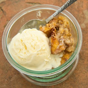 Hill Country Peach Crisp with Orange-Pecan Topping