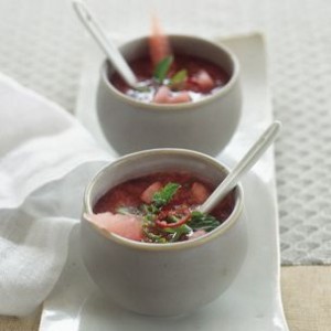 Chilled Watermelon Soup with Chile and Lime