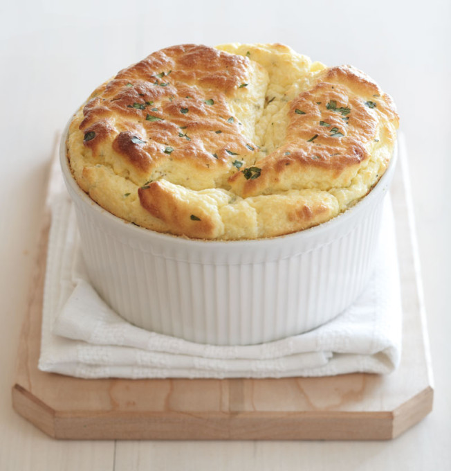Goat Cheese Souffle with Fresh Herbs