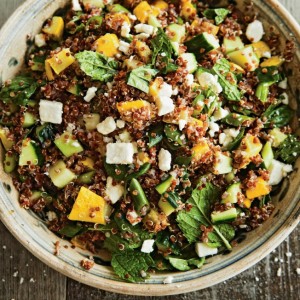 Yellow Squash and Red Quinoa Salad