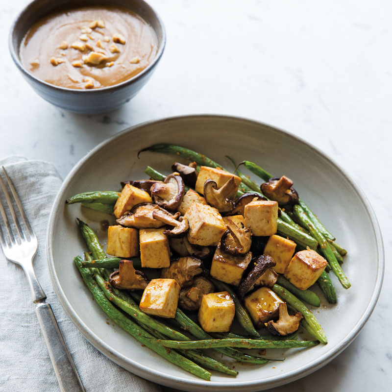 Baked Tofu with Green Beans