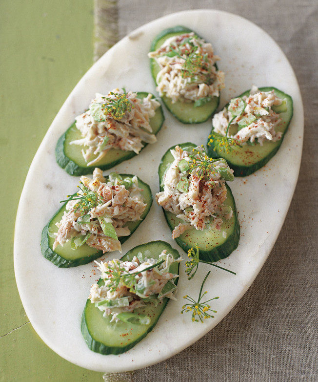 Crab and Cucumber Canapes