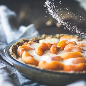 Apricot Custard Pie with Cardamom Crumble Crust