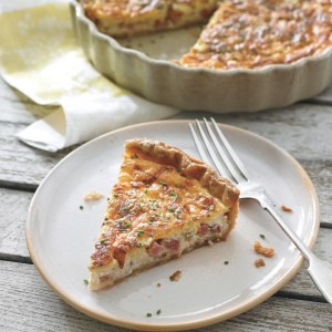 Ham and Cheese Quiche with Crème Fraîche and Chives