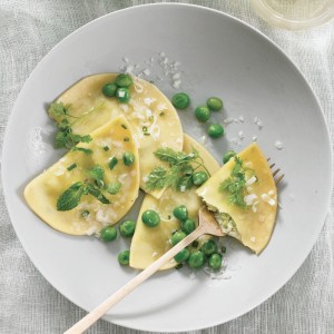 Agnolini with Goat Cheese, Fresh Ricotta, Peas and Herbs
