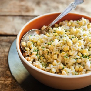 Risotto with Fresh Corn & Basil Oil