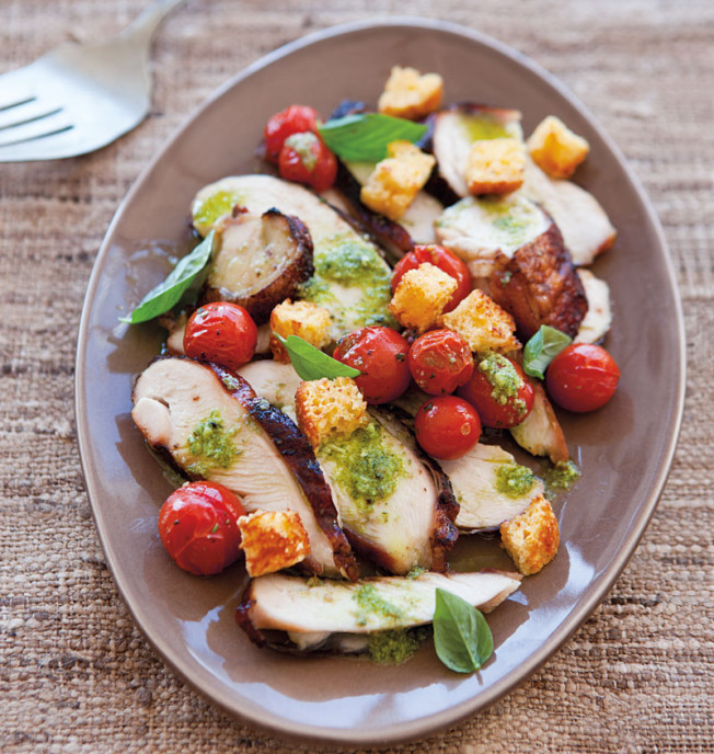 Smoked Chicken Salad with Cherry Roasted Tomatoes