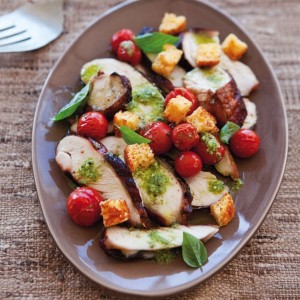 Smoked Chicken Salad with Roasted Cherry Tomatoes