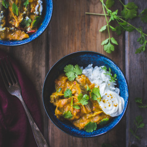 Curried Roasted Eggplant with Smoked Cardamom and Coconut Milk