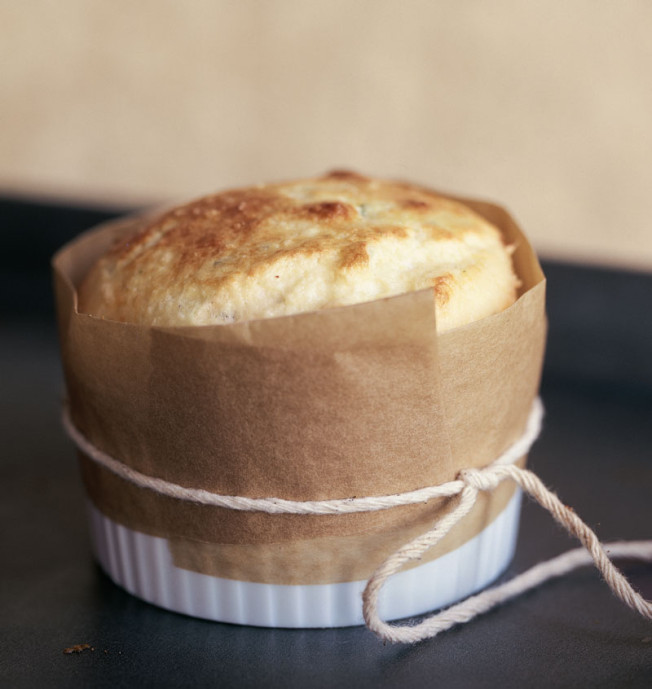 Goat Cheese and Chive Souffle