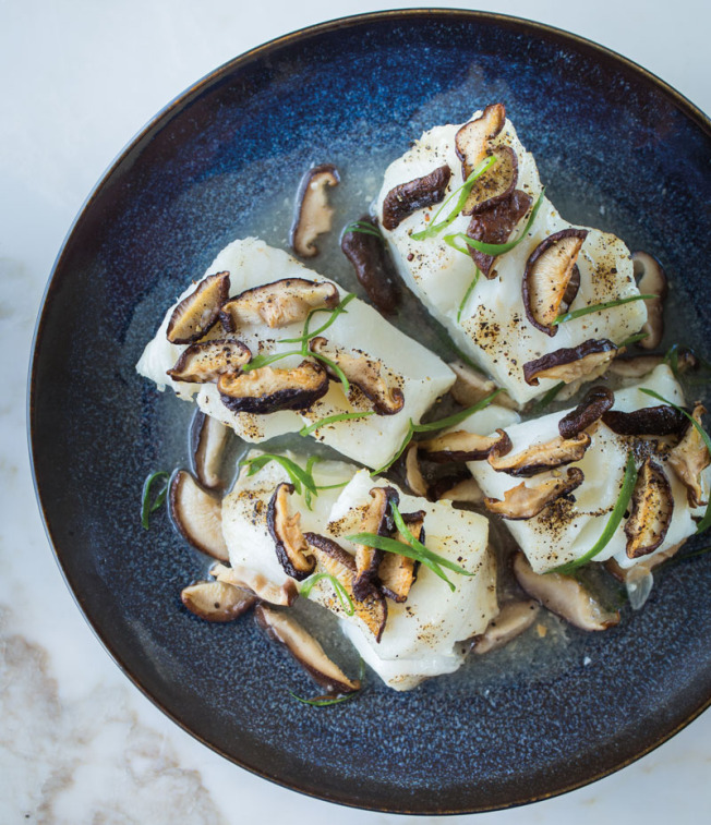 Fish Roasted with Shiitake Mushrooms