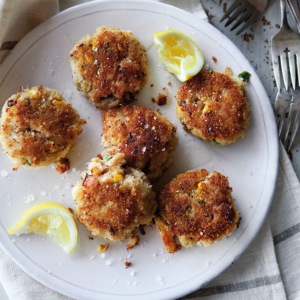 Crab and Corn Cakes with Sweet and Spicy Dipping Sauce