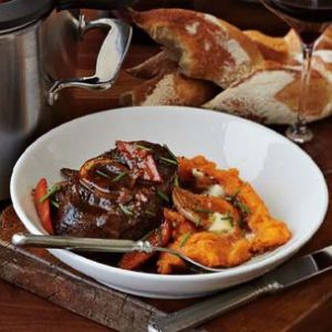 Spiced Wine-Braised Veal Shanks and Sweet Potato Puree