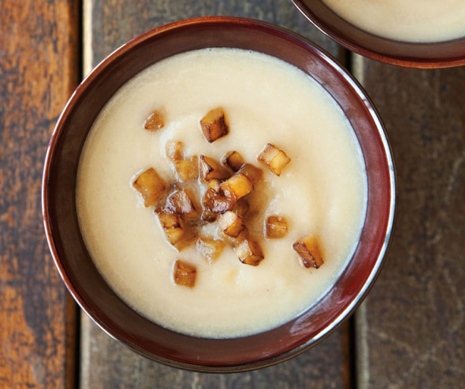 celery root puree with caramelized apples