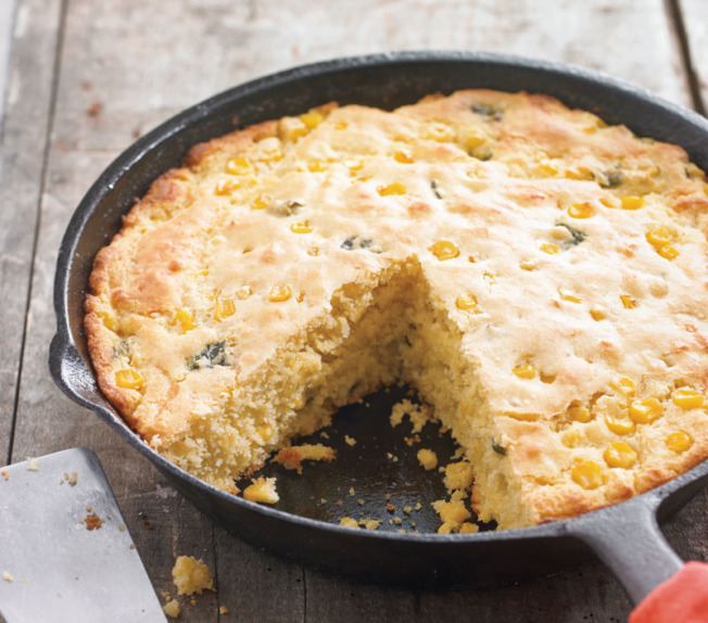 Cheese and Chile Skillet Cornbread