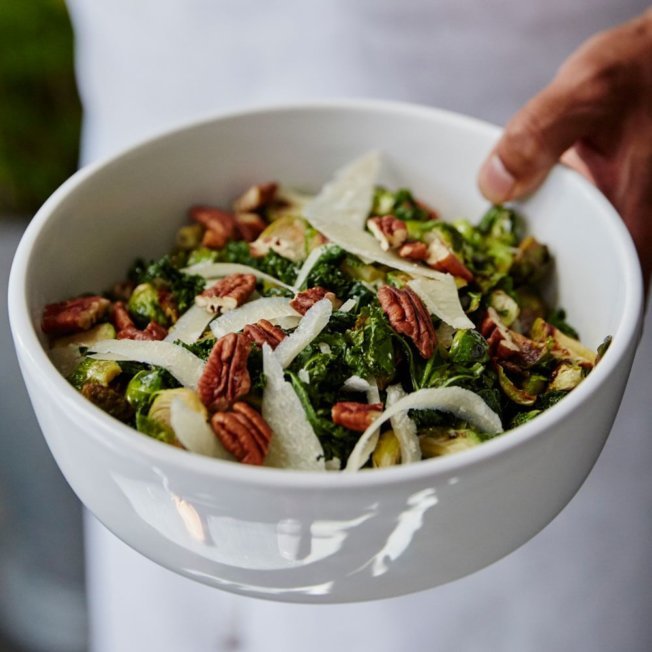  Roasted Brussels Sprout and Raw Kale Salad