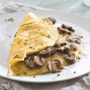 Mushroom Omelette with Fontina and Thyme
