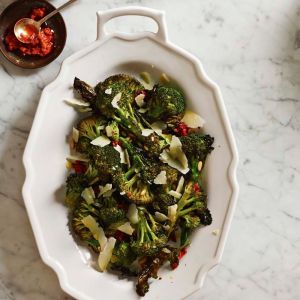 Roasted Broccoli with Pine Nuts and Parmesan