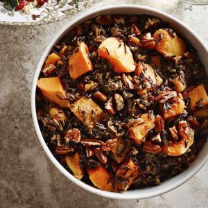 Wild Rice Pilaf with Dried Cherries, Apricots and Butternut Squash