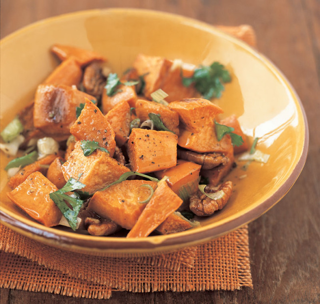 Roasted Sweet Potato Salad With Pecans & Green Onion