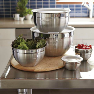 Stainless-Steel Mixing Bowls with Lids