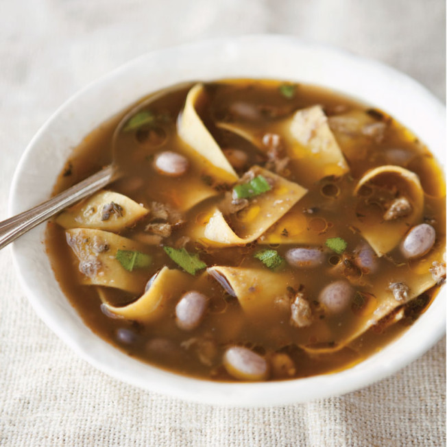 Cranberry Bean and Pappardelle Soup 