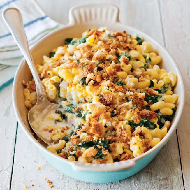 Macaroni and Cheese with Chard and Sage Bread Crumbs