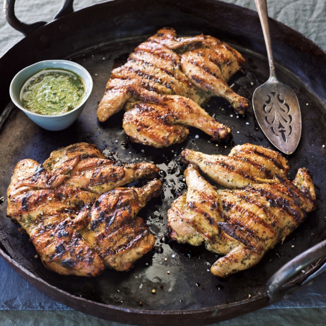 Grilled Cornish Hens with Chimichurri