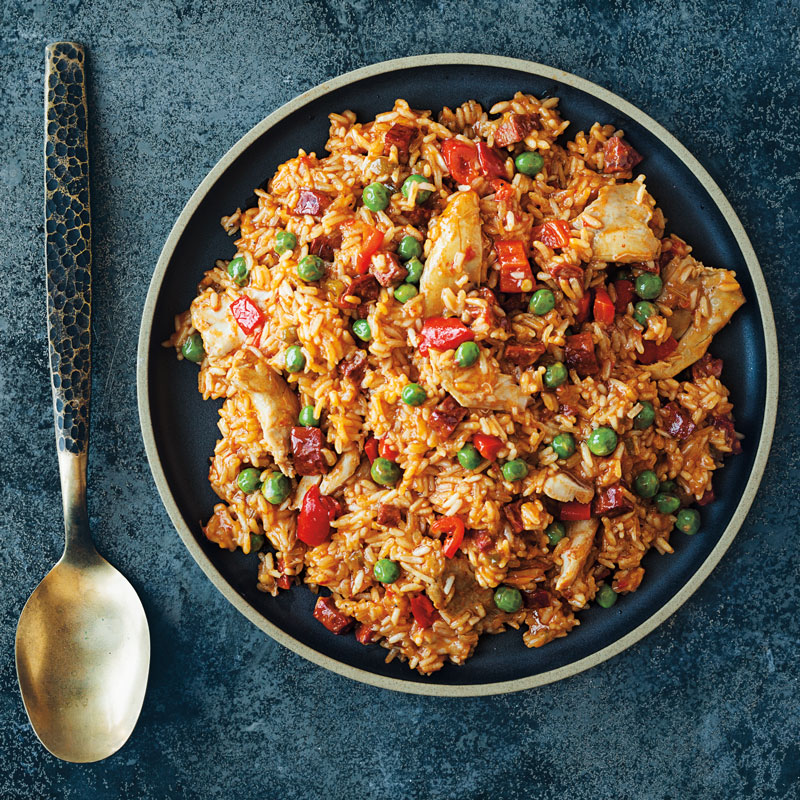 Chicken and Chorizo Paella with Roasted Peppers - Williams-Sonoma Taste.