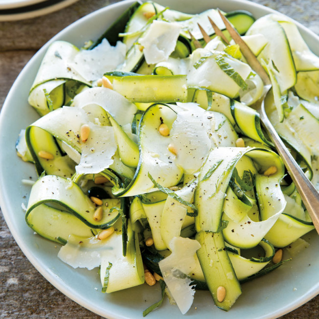 Zucchini Ribbons with Parmesan, Lemon and Mint
