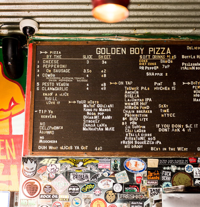 The Menu at Golden Boy Pizza