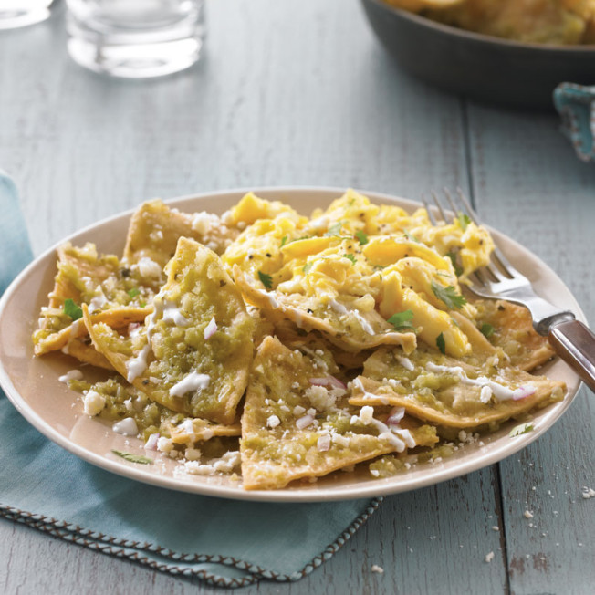Chilaquiles with Tomatillo Salsa and Eggs