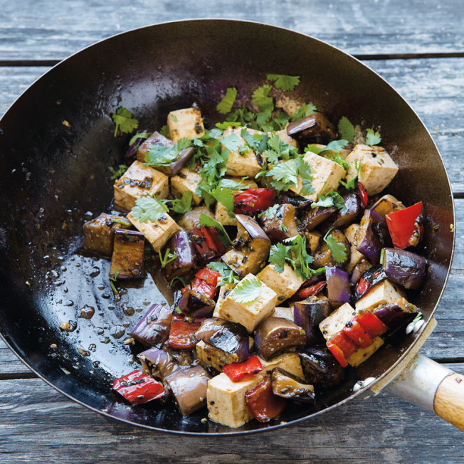 Spicy Stir-Fried Eggplant and Tofu