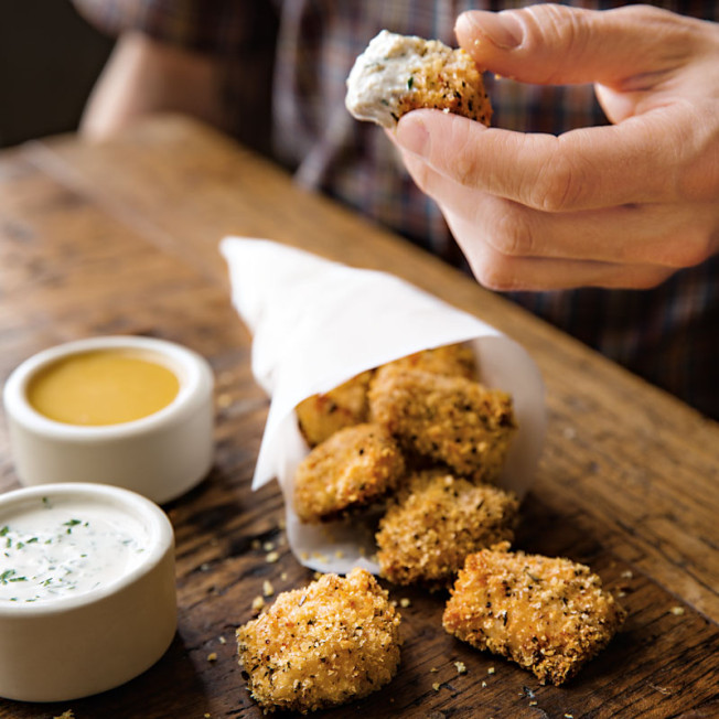 Parmesan Chicken Nuggets with Two Dipping Sauces