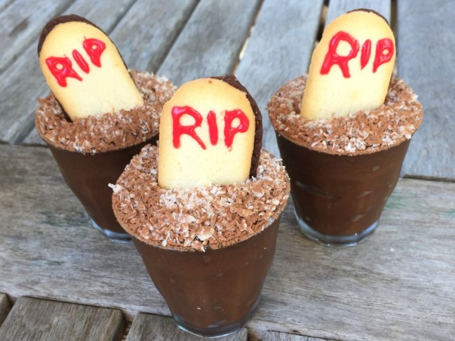 Jennifer Tyler Lee's Graveyard Chocolate Pudding Cups