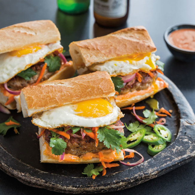 Pork Banh Mi with Pickled Vegetables and Eggs