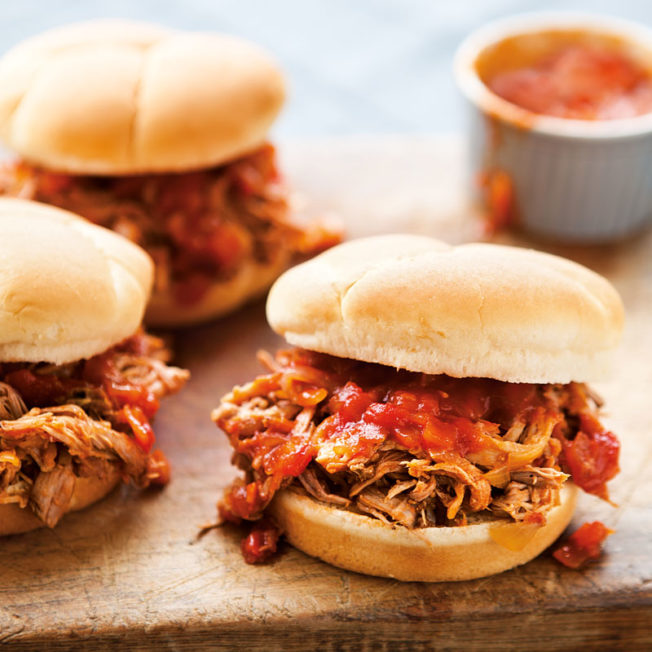 Pulled Pork with Spicy Peach-Mustard Sauce