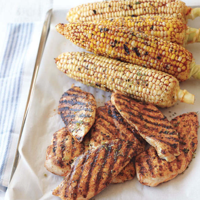 Grilled Chicken and Corn with Smoked Paprika Rub